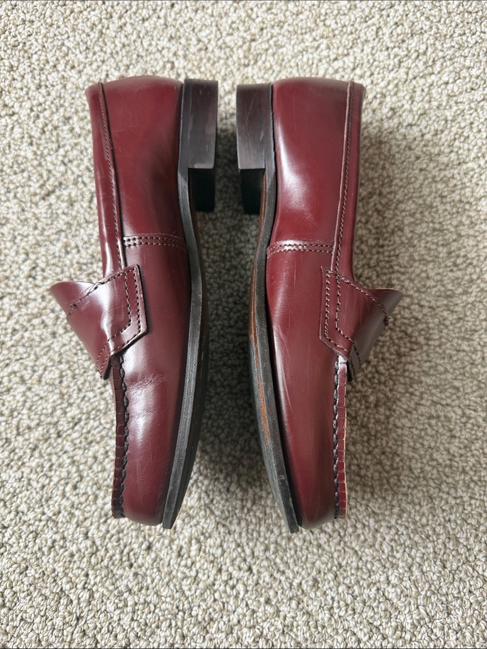 Bass Weejuns Burgundy Leather Penny Loafers – Women’s 7 - Picture 3 of 7